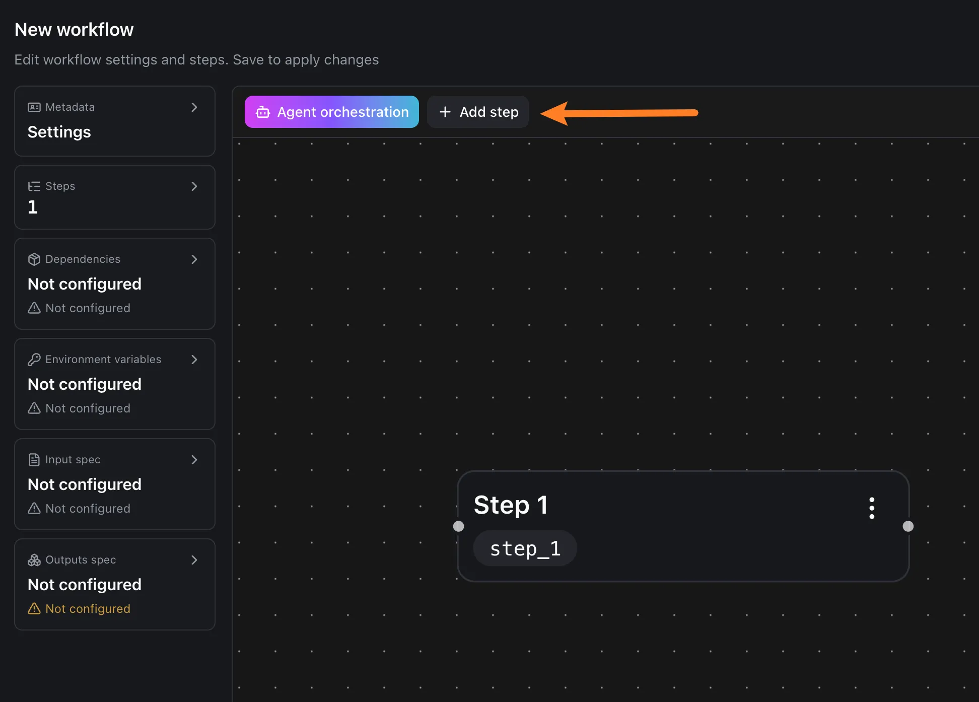 Create a workflow step